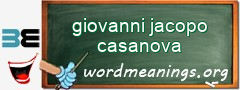 WordMeaning blackboard for giovanni jacopo casanova